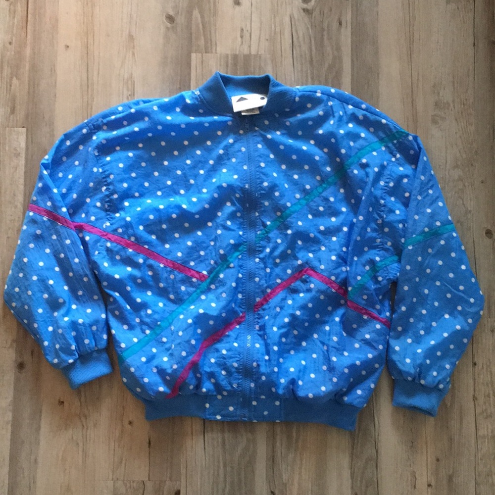 RARE VINTAGE 90’s Polka Dot Oversize Bomber Jacket